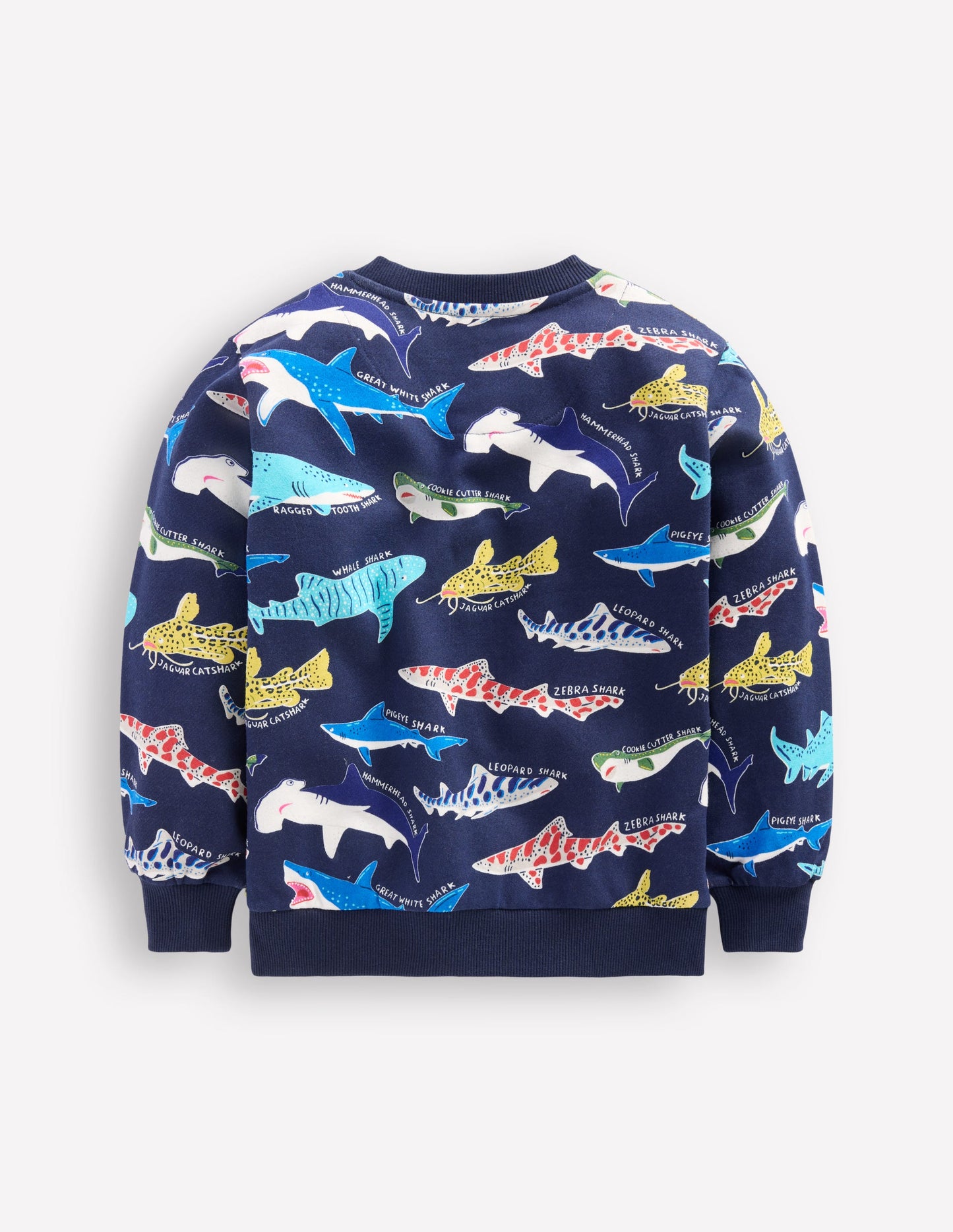 Printed Sweatshirt-College Navy Sharks