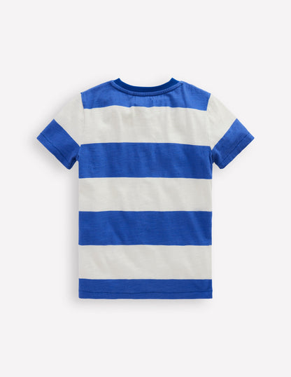 Everyday Short Sleeve T-Shirt-Bright Blue /Soft Ivory Stripe