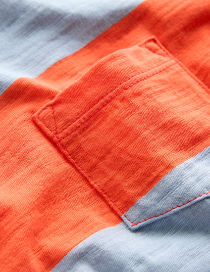 Everyday Short Sleeve T-Shirt-Mandarin Orange/Glacier Stripe