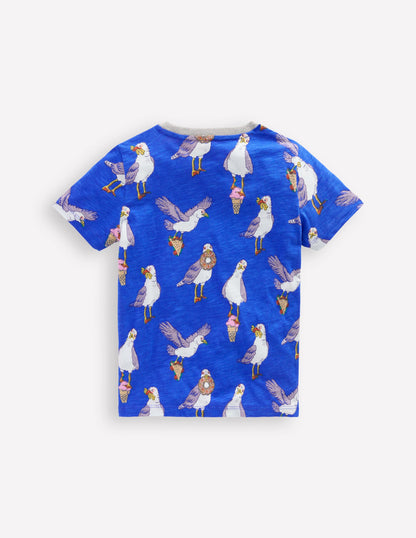 All-Over Printed T-Shirt-Gallery Blue Seagulls