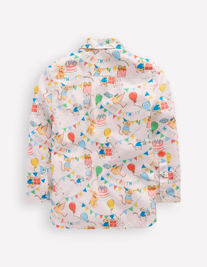 Cotton Shirt-Birthday Print