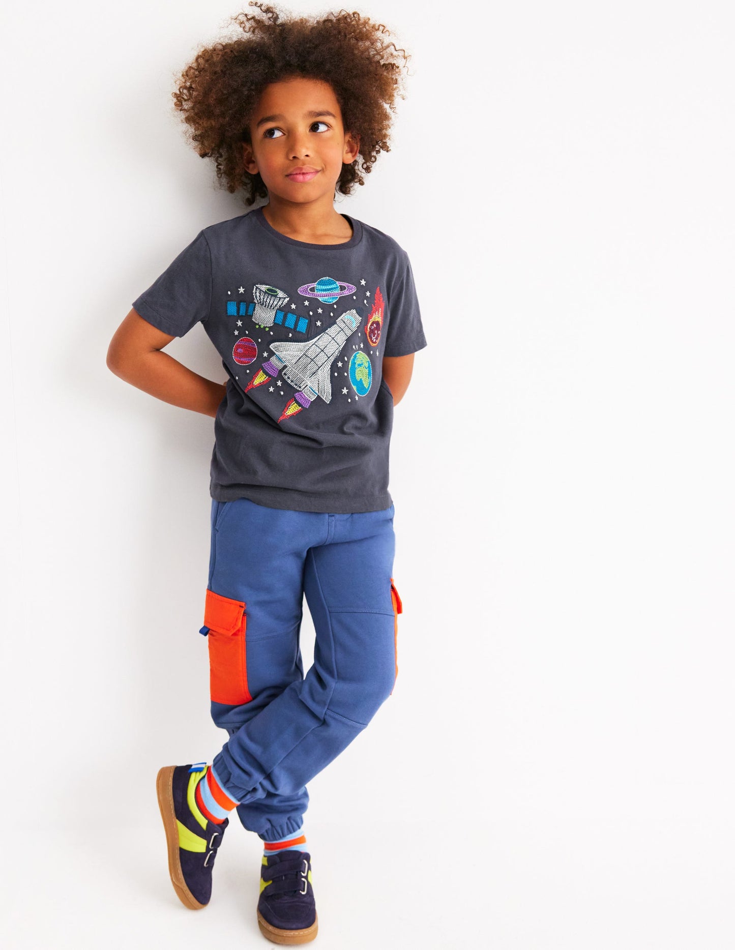 Glow Superstitch T-Shirt-Robot Blue Space