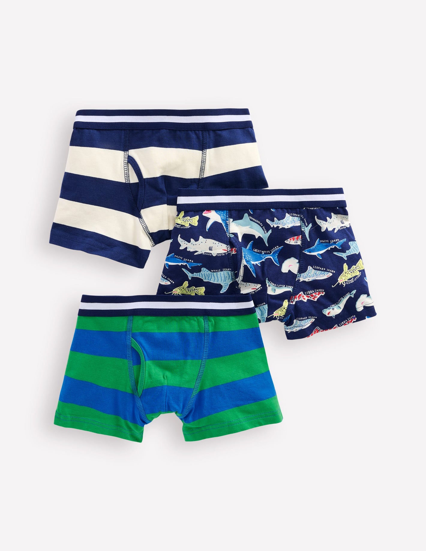 Boxers 3 Pack-Shark stripe