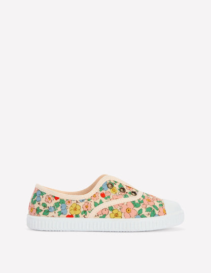 Laceless Canvas Pull-ons-Multi Floral