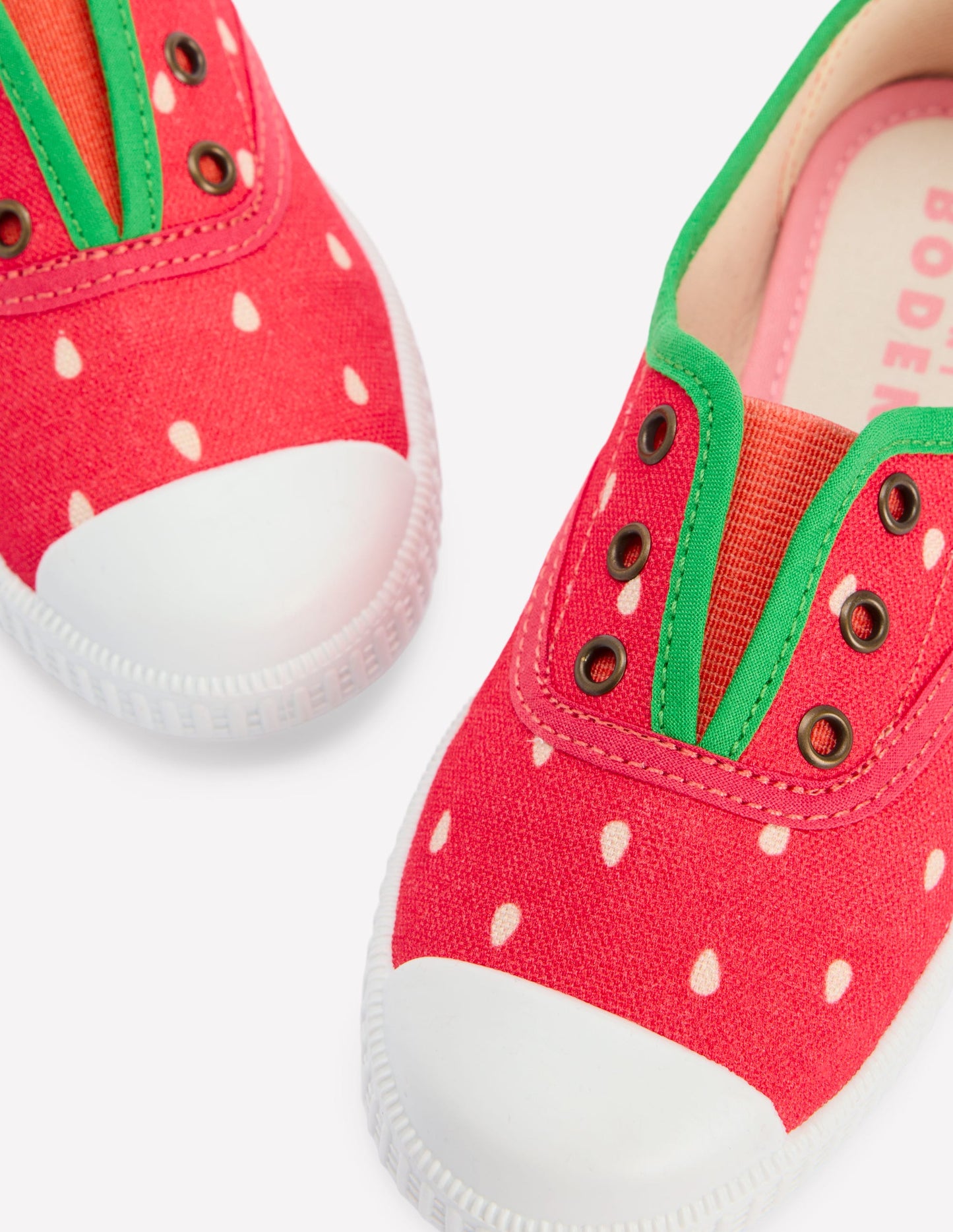 Laceless Canvas Pull-ons-Strawberry