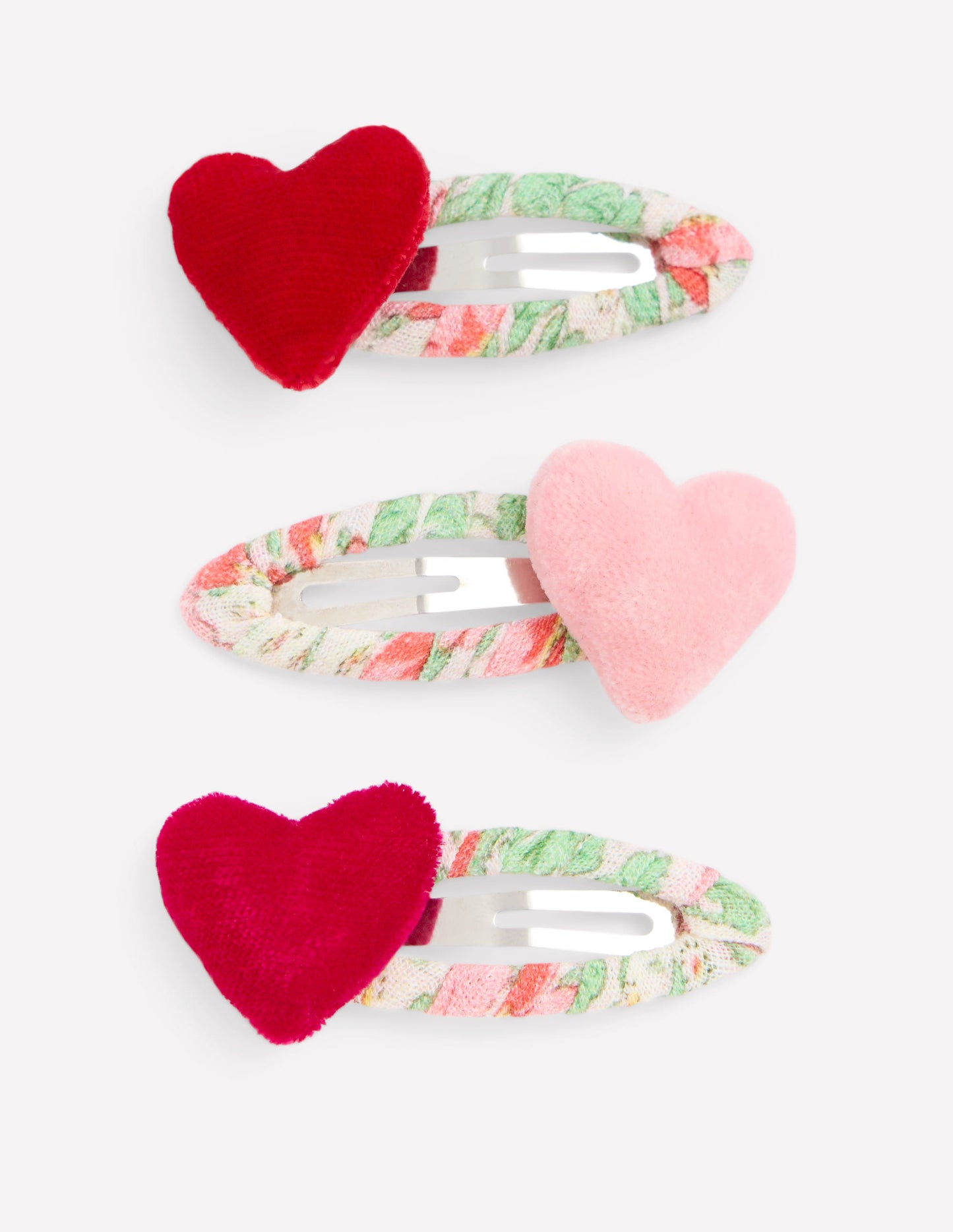 3 Pack Hair Clips-Hearts