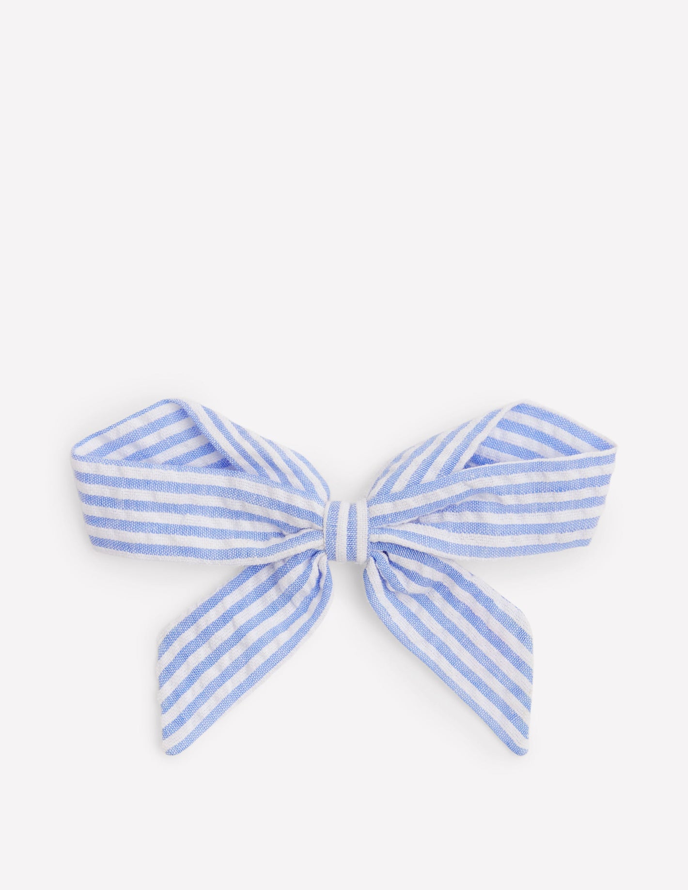 Stripe Hair Bows-Blue Ticking