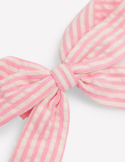 Stripe Hair Bows-Pink Ticking