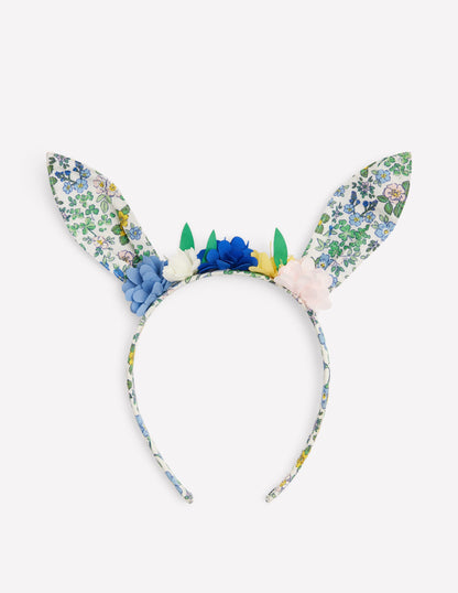 Bunny Ears Headband-Eggnog Floral Chick