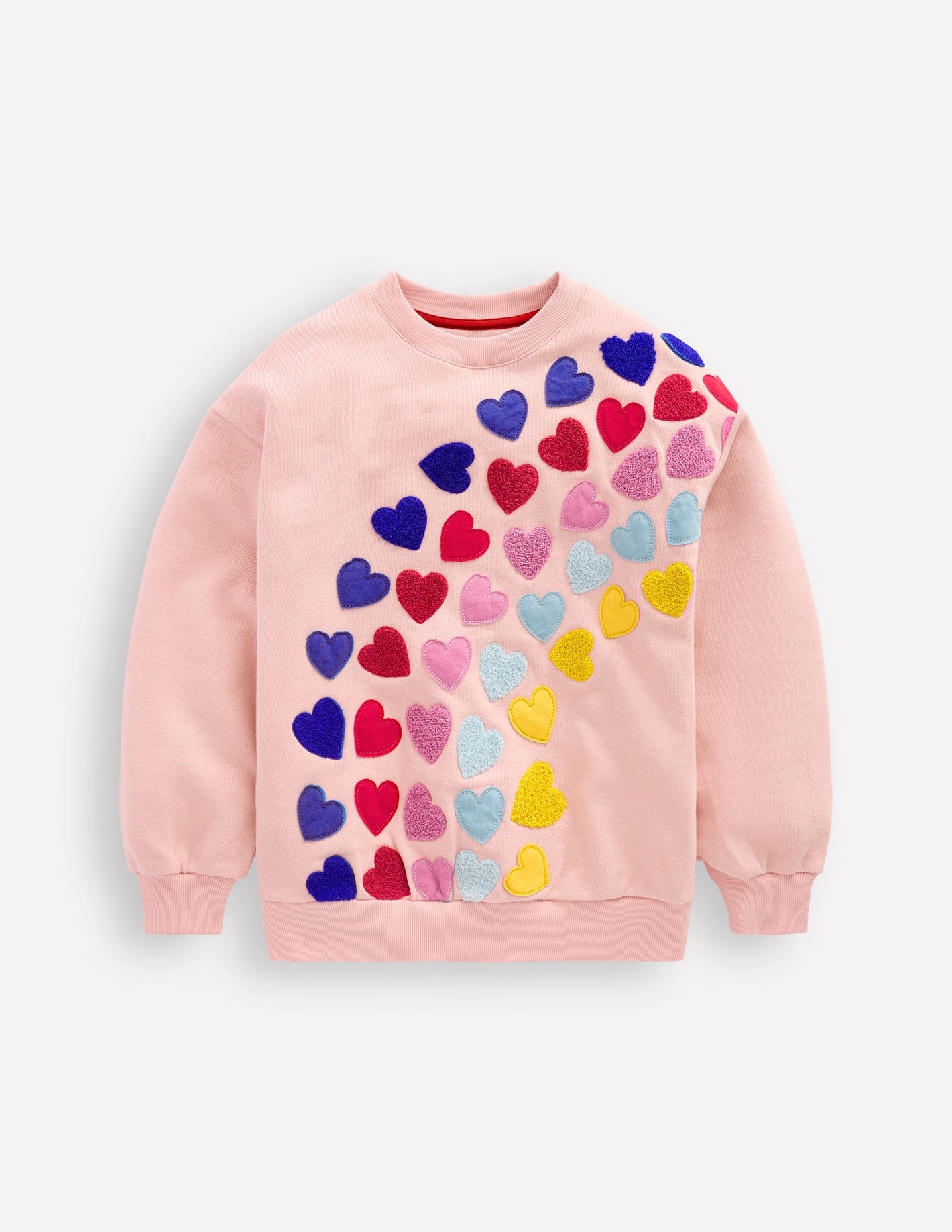 Graphic Boucle Sweatshirt-Chalk Pink Hearts