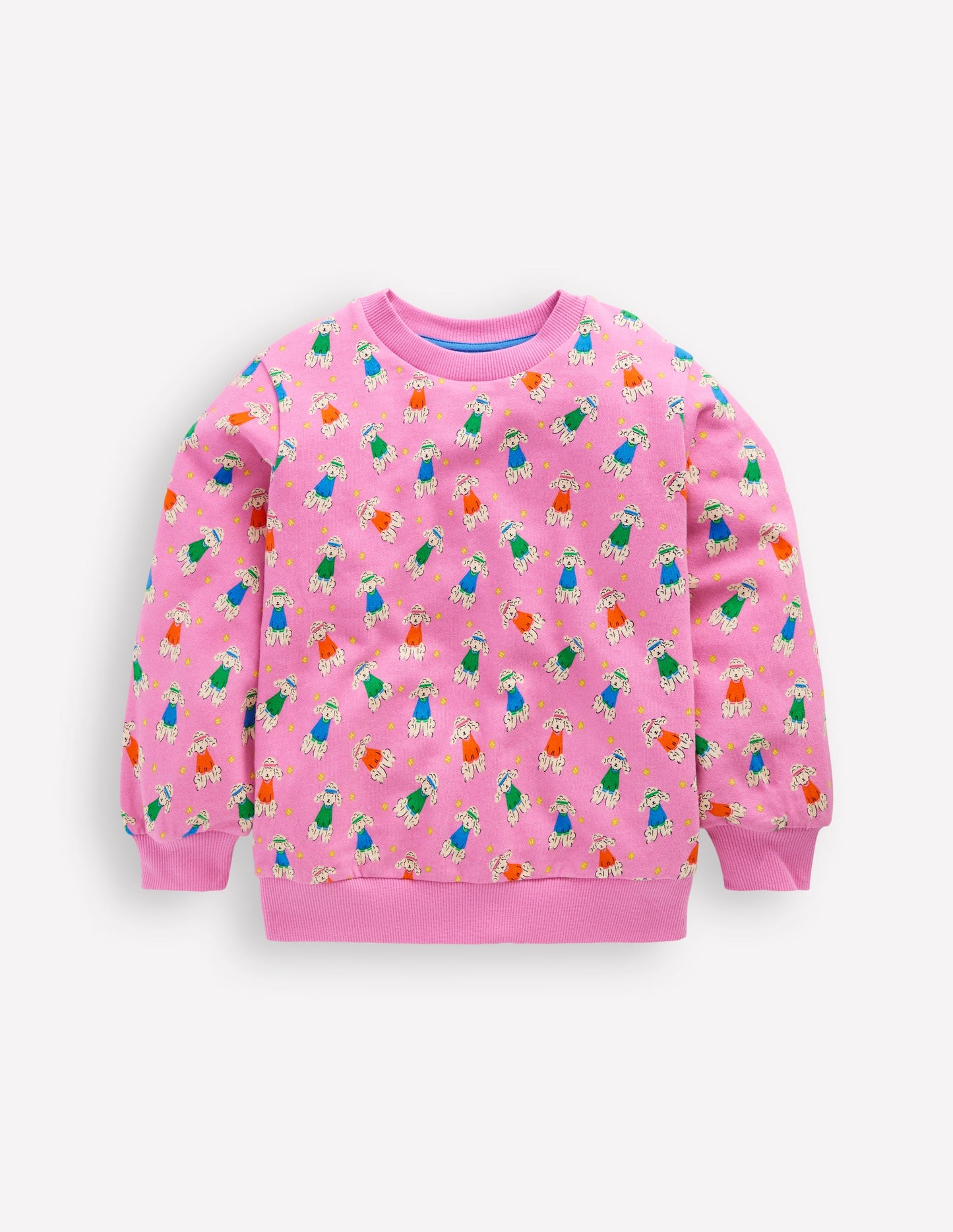 Printed Relaxed Sweatshirt-Cosmos Pink Sporty Poodle