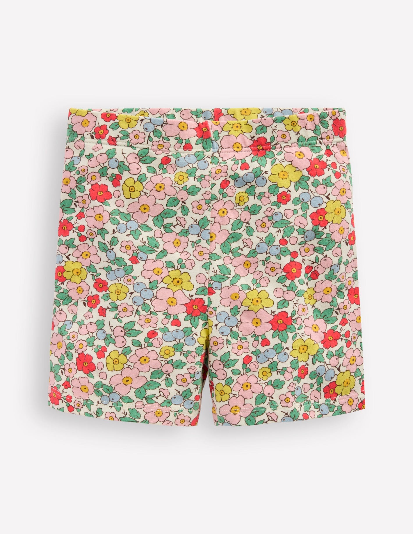 Cartwheel Shorts-Vanilla Apple Blossom Floral