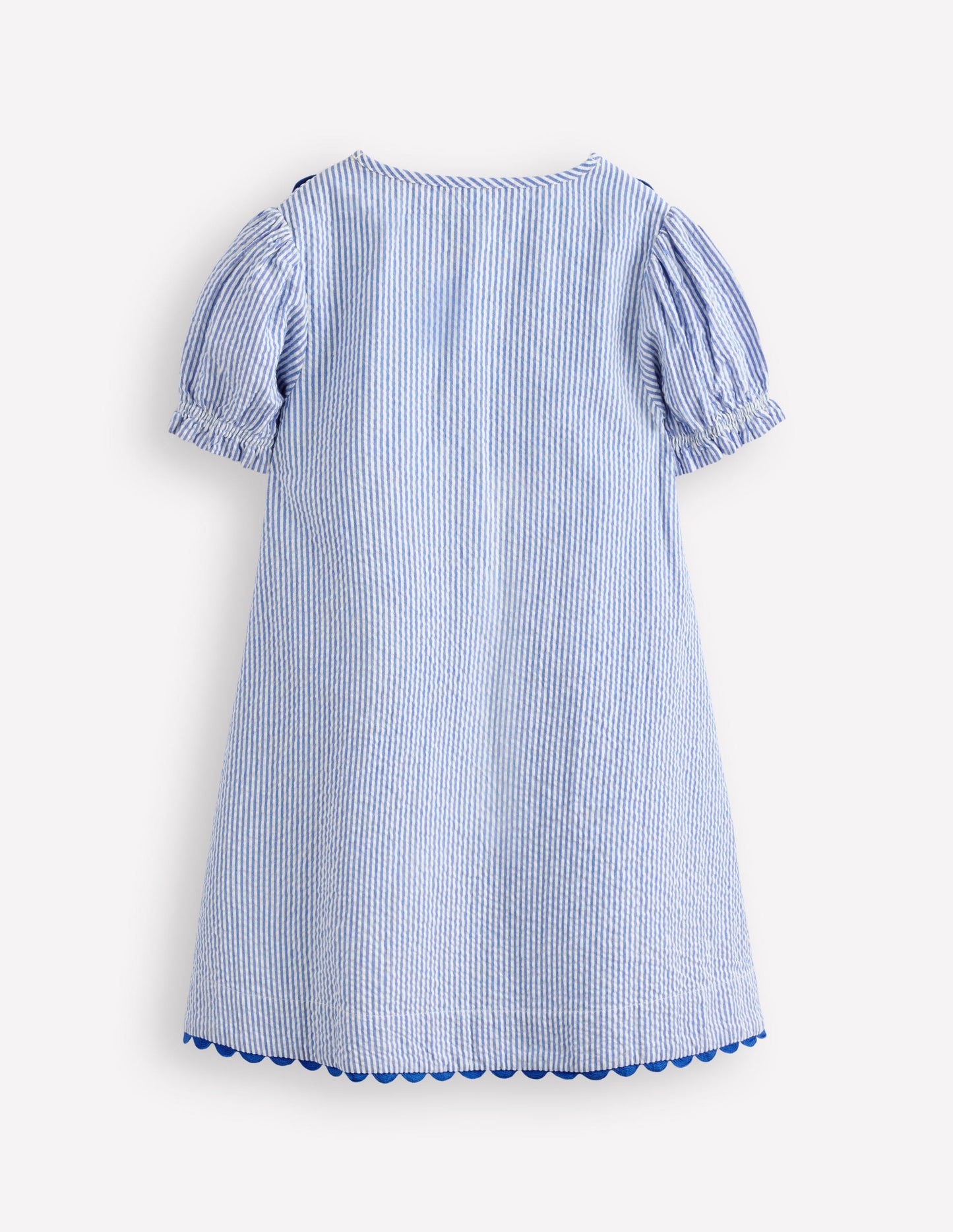 Embroidered Yoke Dress-Peacock Plume Blue