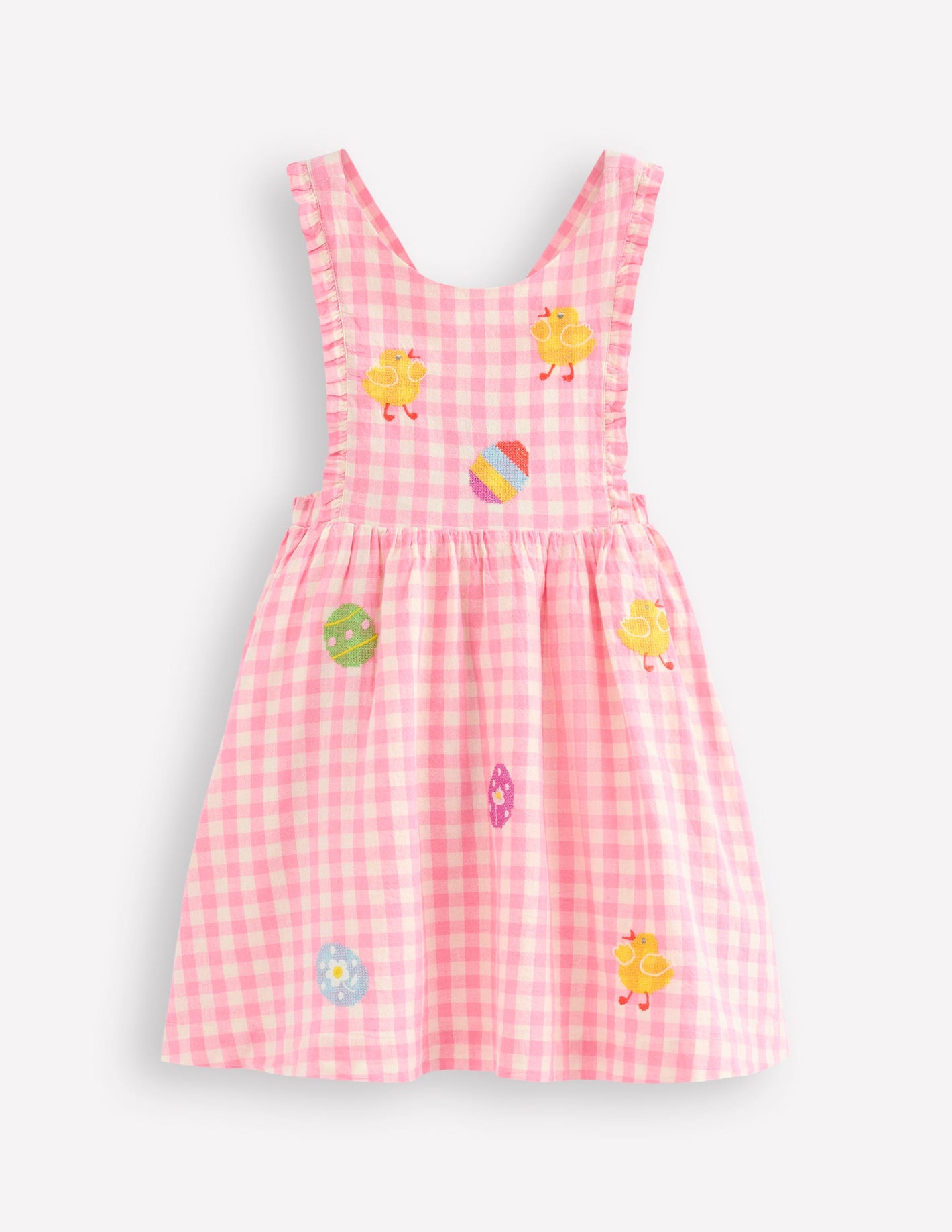 Pinafore Dress-Pink Gingham Easter