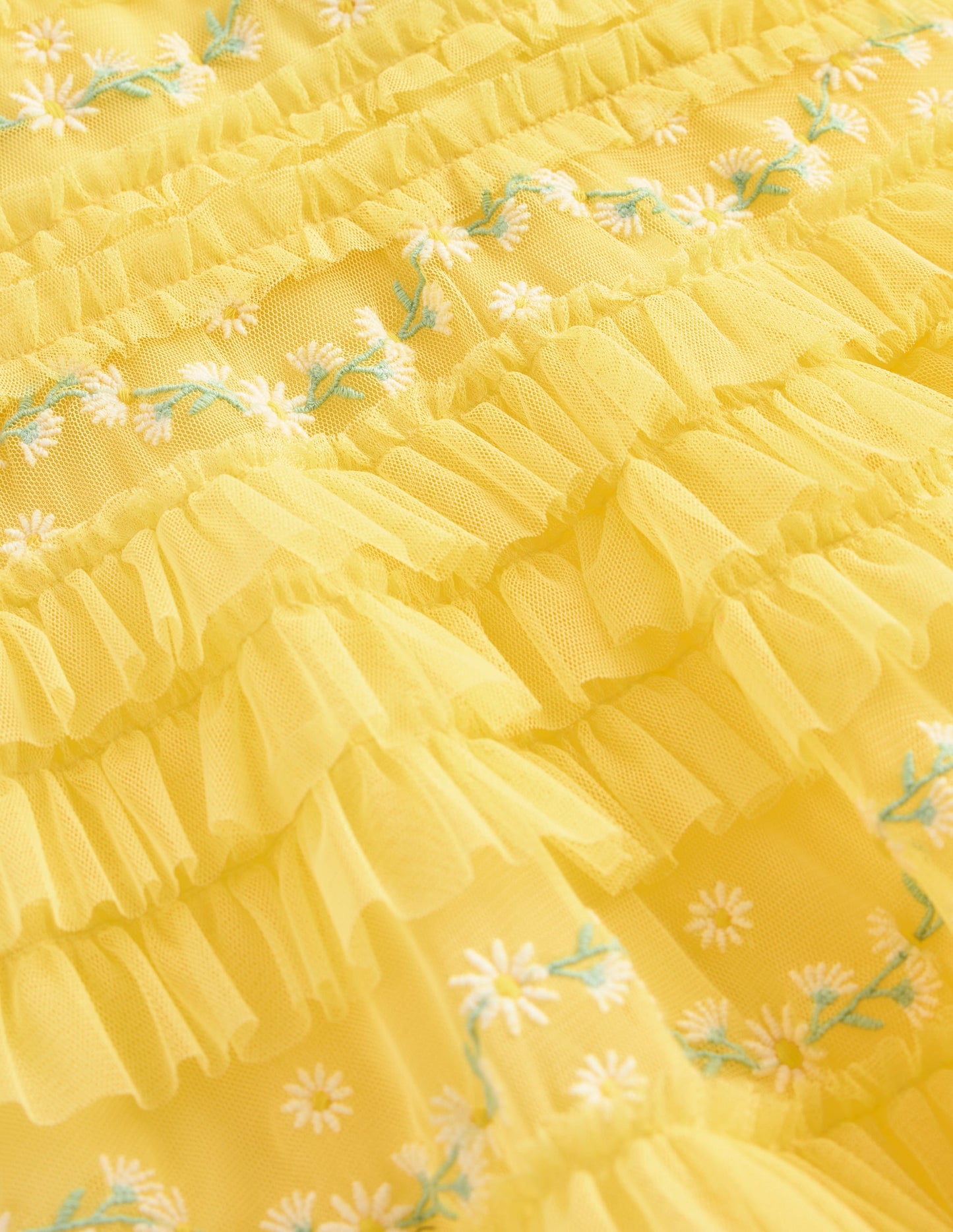 Ruffle Tulle Dress-Butter Yellow