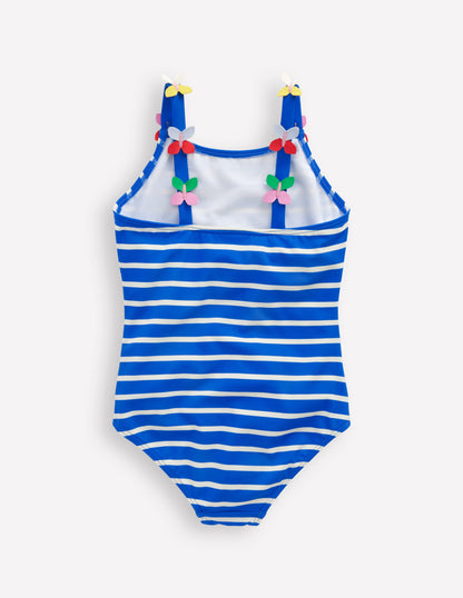 Applique Strap Swimsuit-Gallery Blue Stripe Butterfly