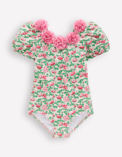 Pretty Scoopback Swimsuit-Chalk Pink Wild Rose