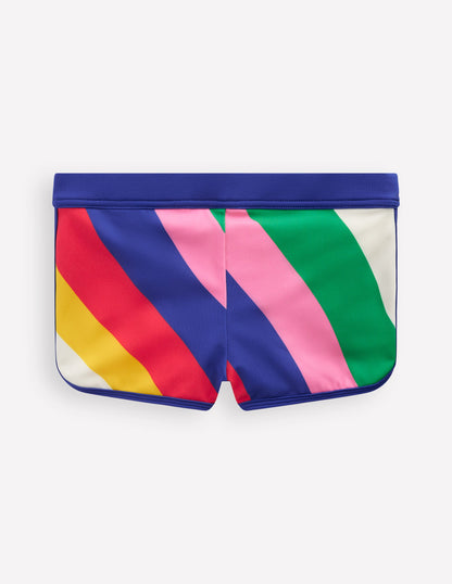 Patterned Swim Shorts-Multi Rainbow Swirl