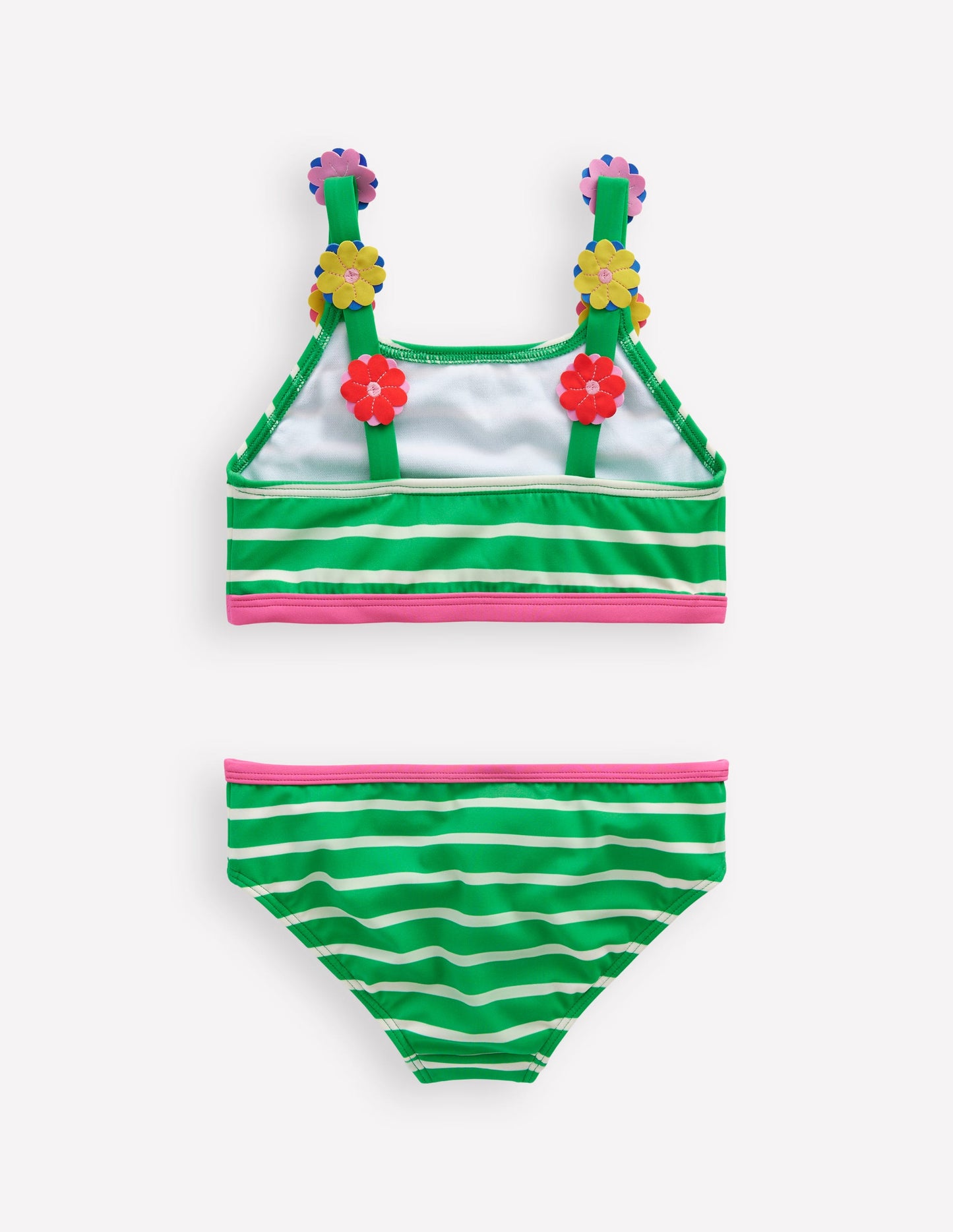 Applique Strap Bikini-Sapling Green Stripe Hearts