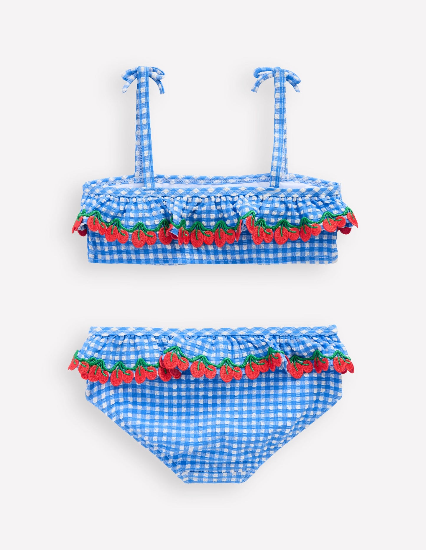 Tallulah Frill Bikini-Blue Gingham Cherries