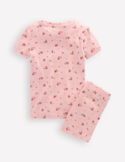 Snug Pointelle Pyjamas-Botanical Pink Rose Sprig