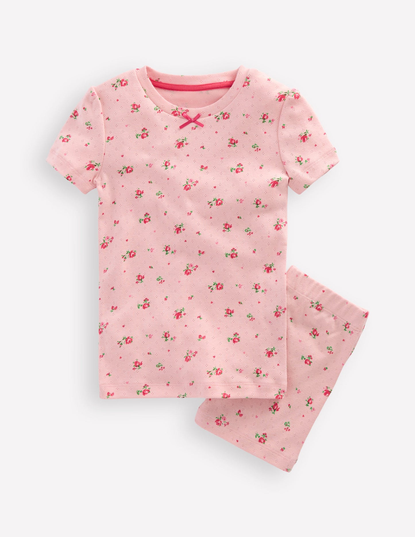 Snug Pointelle Pyjamas-Botanical Pink Rose Sprig