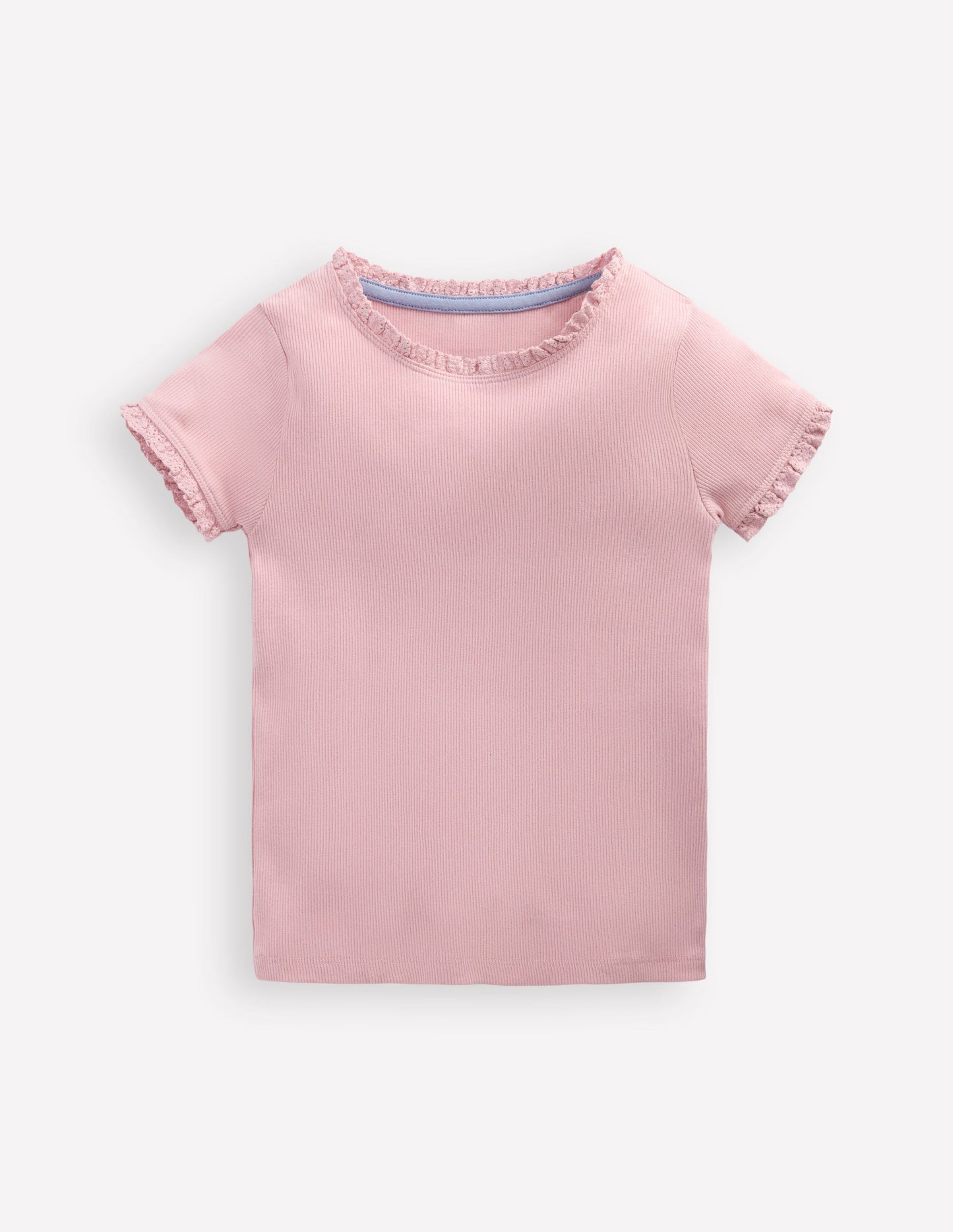 Short Sleeve Ribbed T-Shirt-French Pink