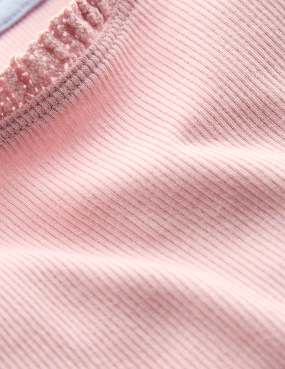 Short Sleeve Ribbed T-Shirt-French Pink