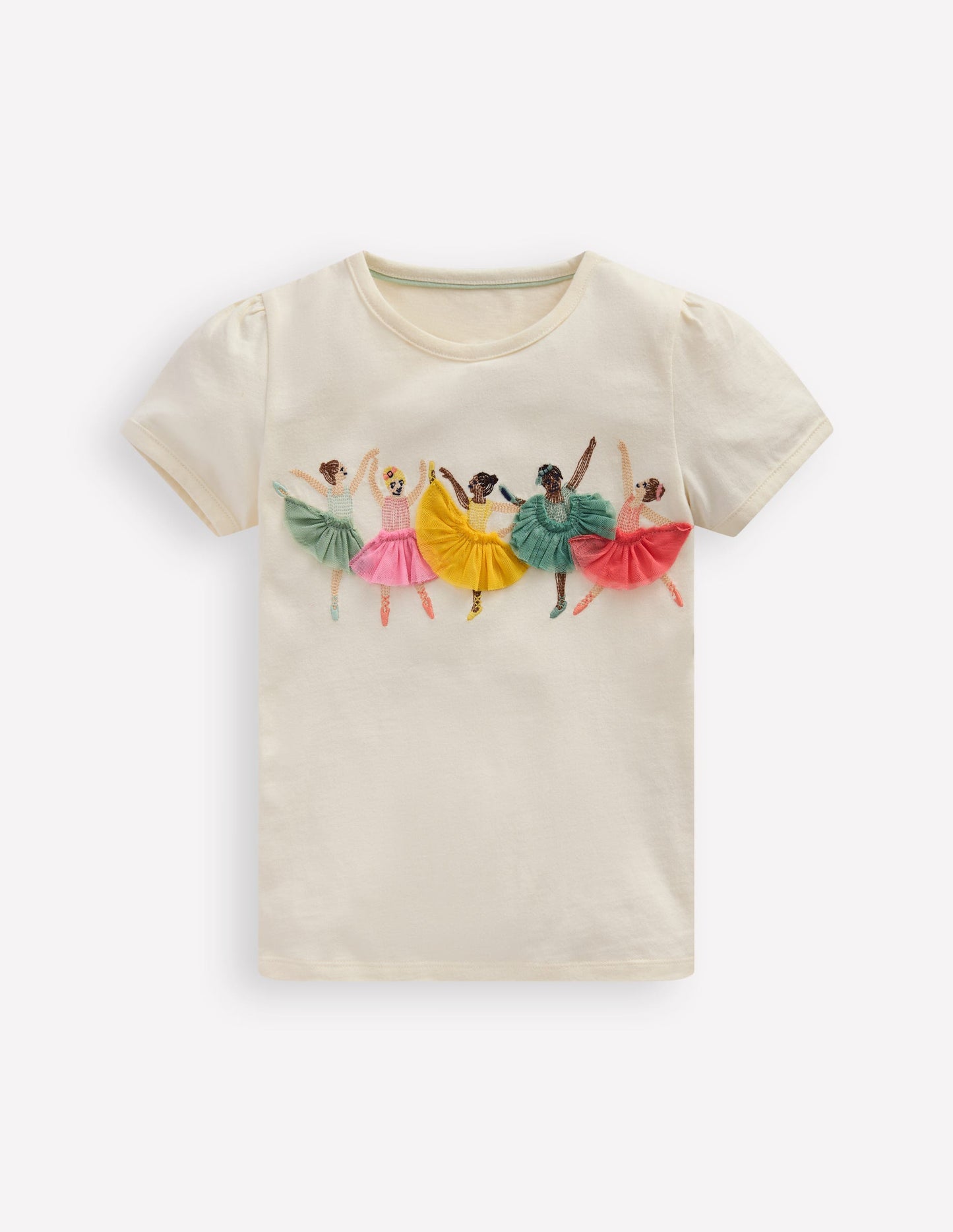 Puff Sleeve Superstitch Top-Ivory Ballerinas