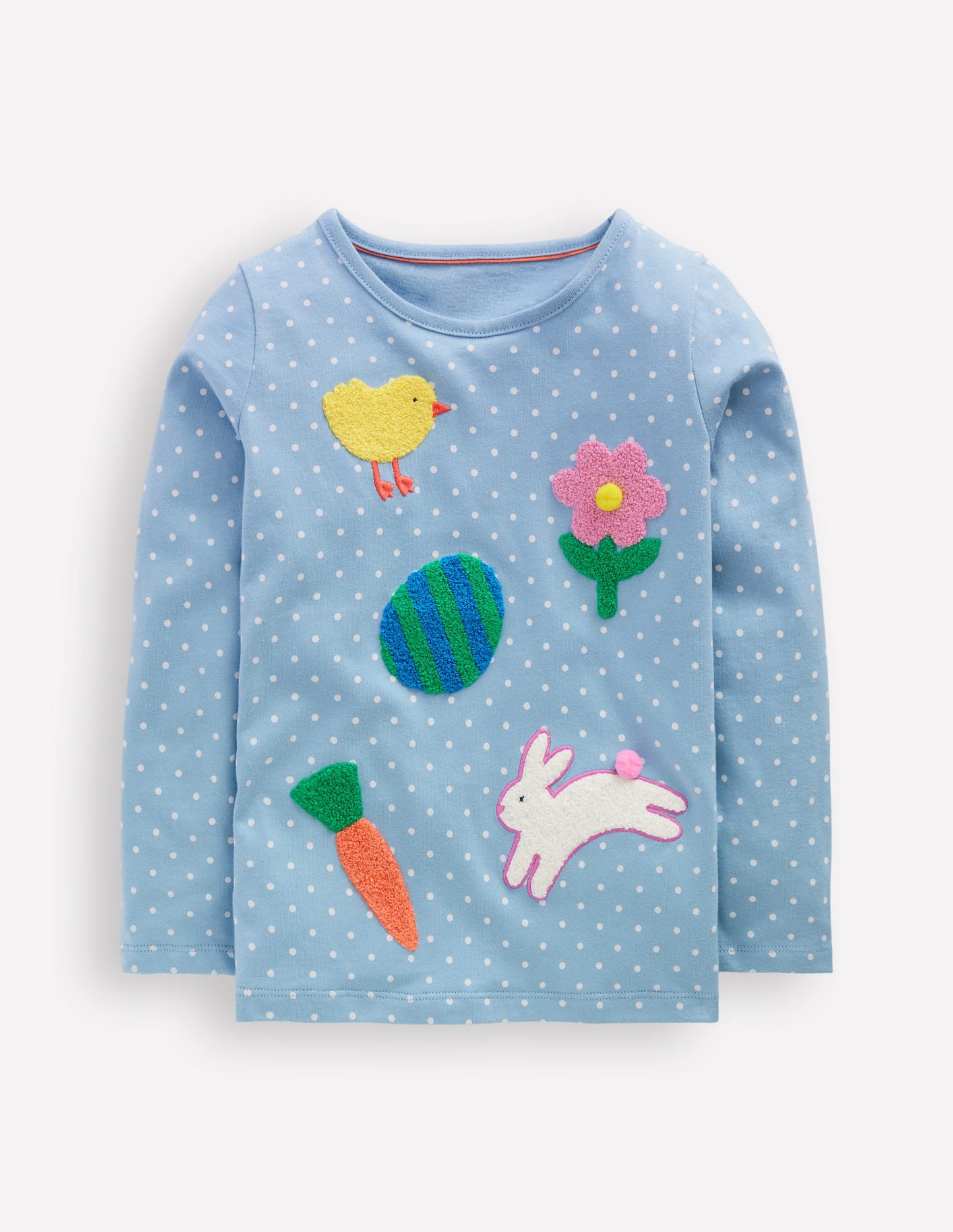 Long Sleeve Boucle T-shirt-Glacier Blue Spot Easter