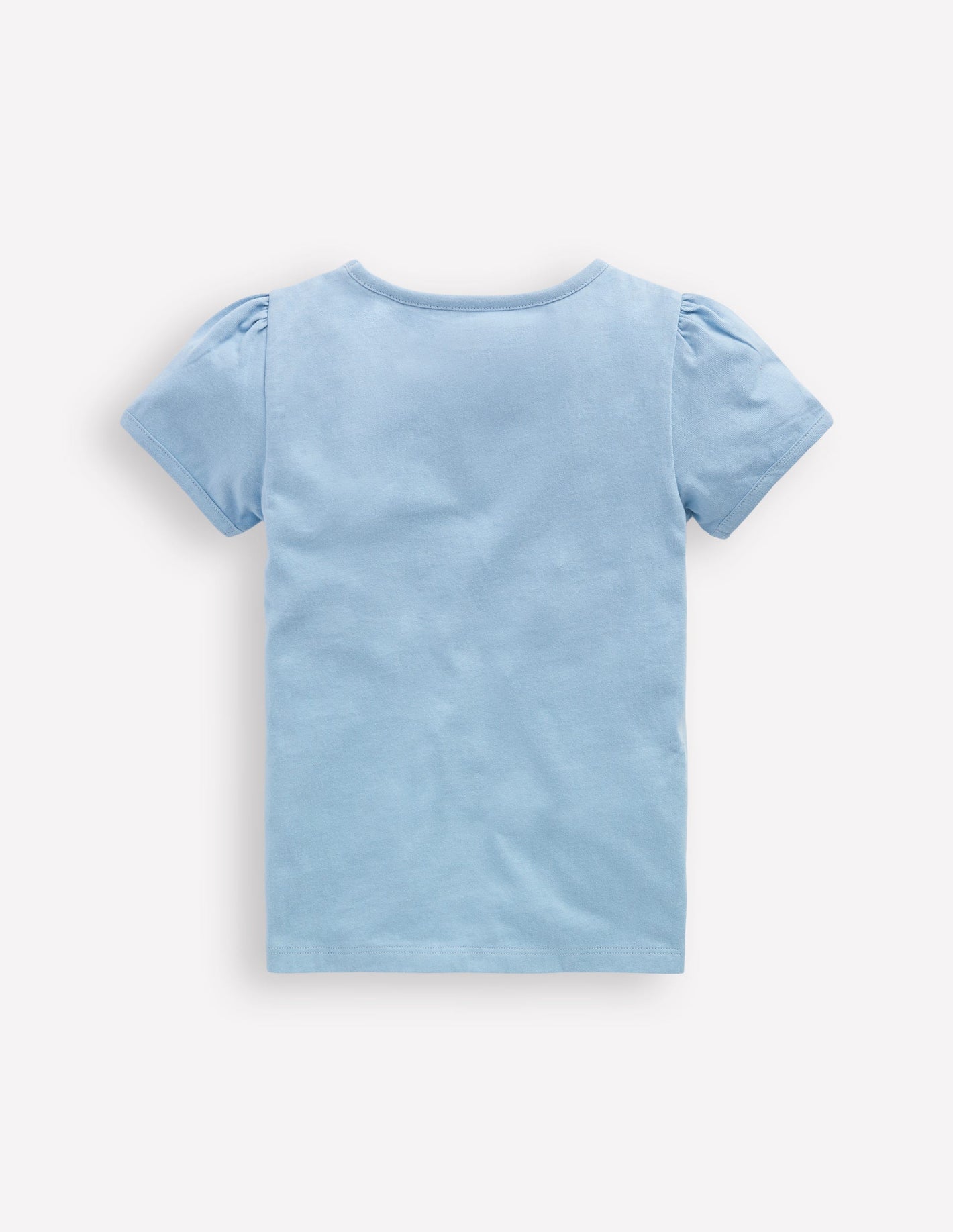 Puff Sleeve Applique T-Shirt-Glacier Blue Unicorns