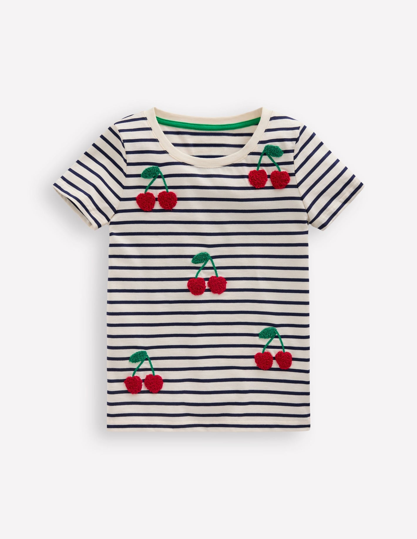 Bay Boucle T-Shirt-French Navy/ Ivory Cherries