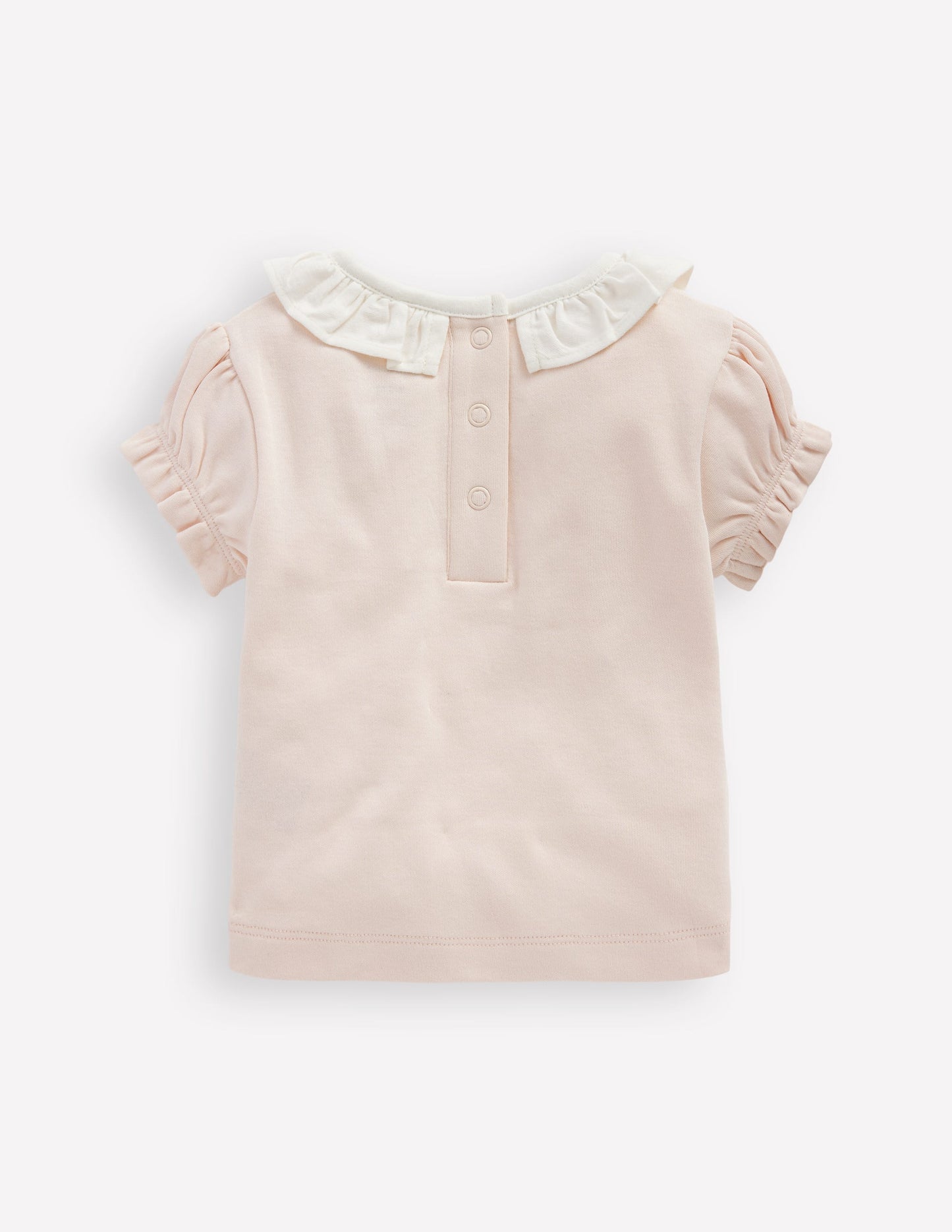 Ruffle Neck T-Shirt-Chalk Pink