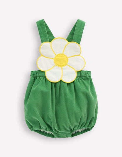 Girls Novelty Bubble Romper-Sapling Green