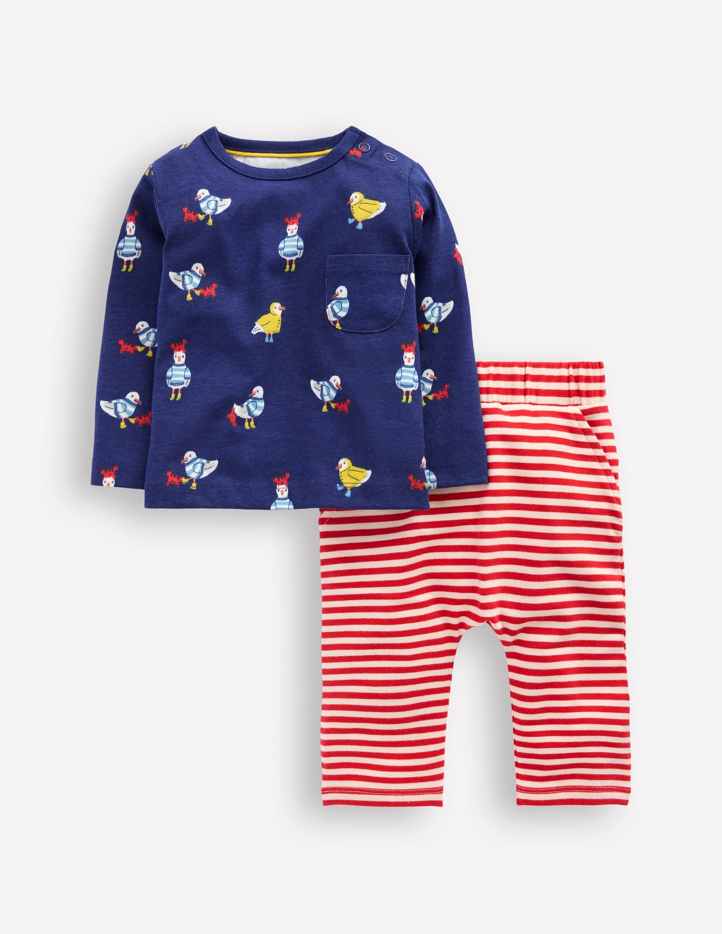 Boys Printed Set-Starboard Blue Seaguls