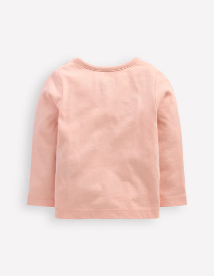 Girls Long Sleeve Logo T-Shirt-Chalk Pink