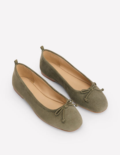 Kitty Flexi Sole Ballet Pumps-Green