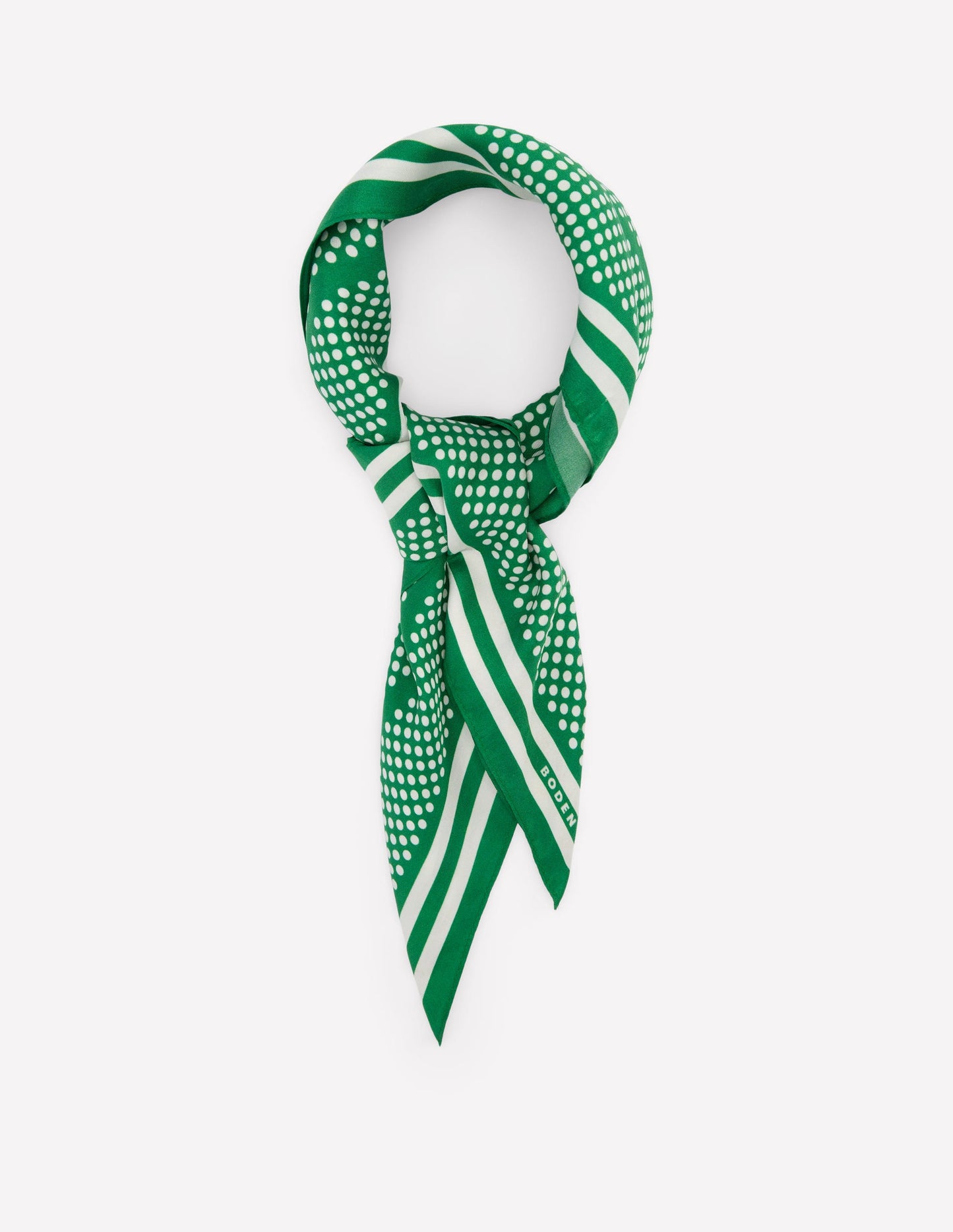 Silk Square Scarf-Rich Emerald, Border Spot