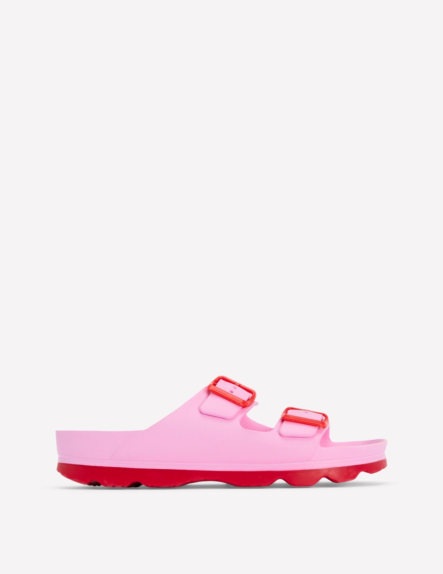 Lyla Double Buckle Slide-Soft Pink