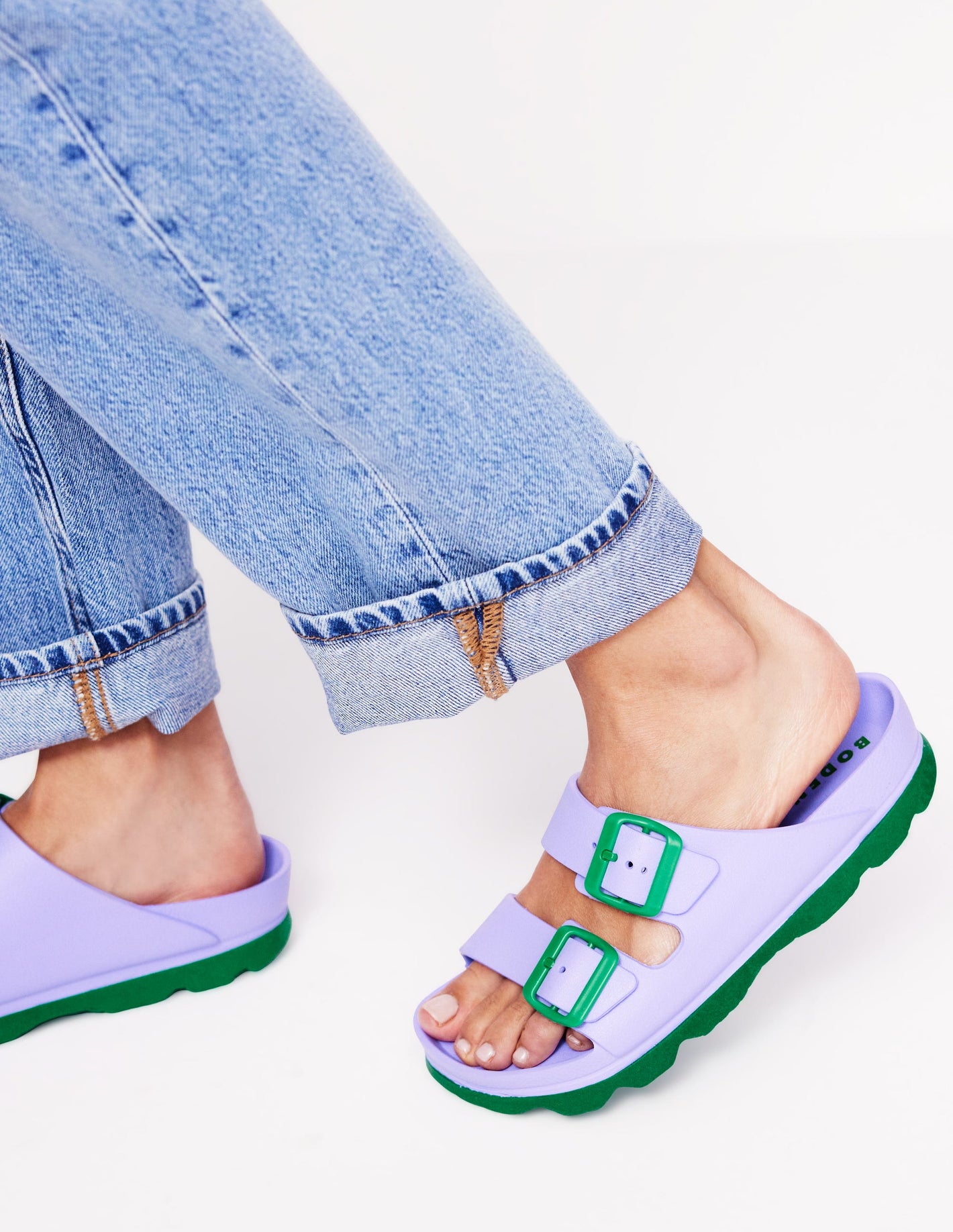 Lyla Double Buckle Slide-Lavender Purple