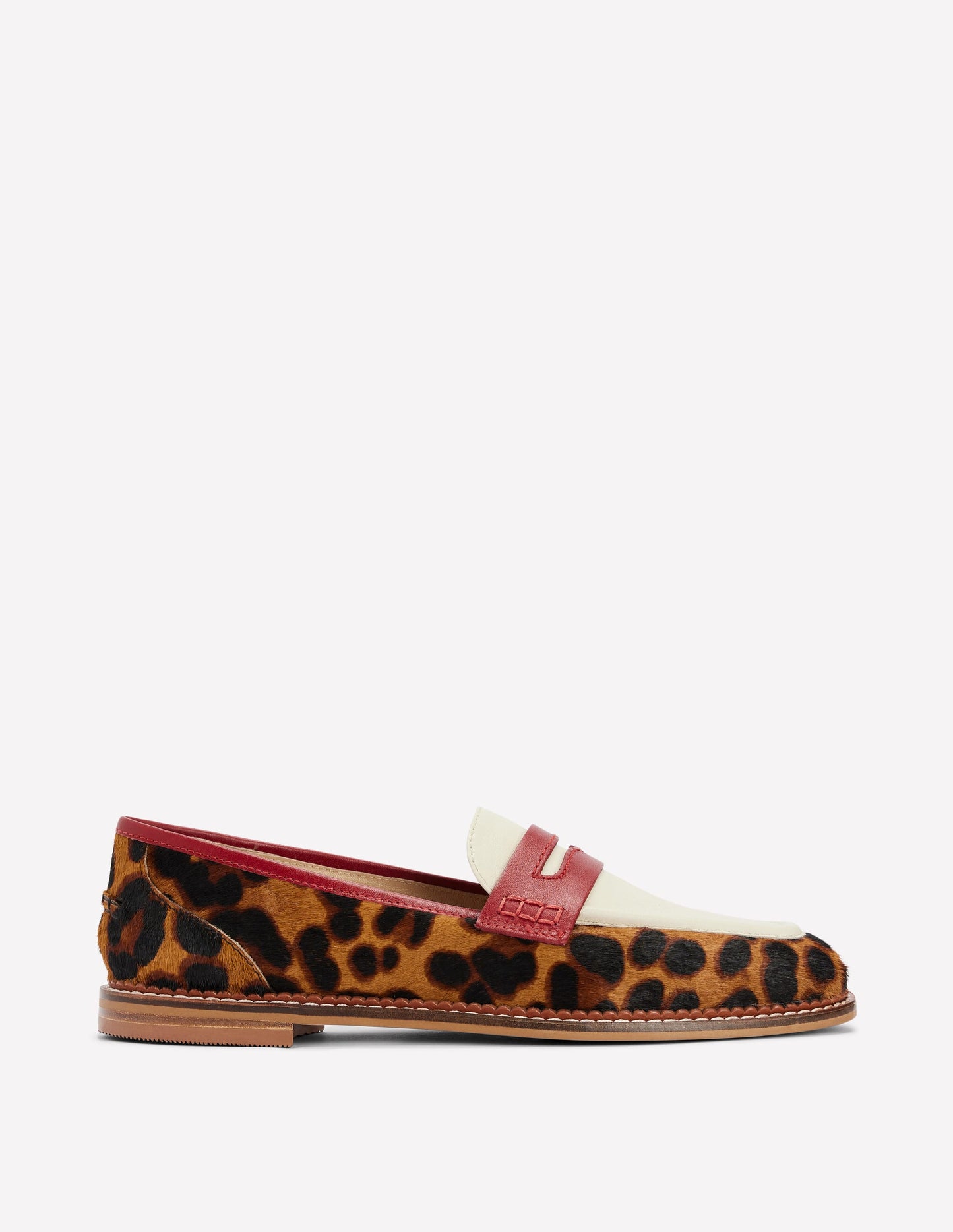 Nya Structured Penny Loafer-Leopard Colourblock