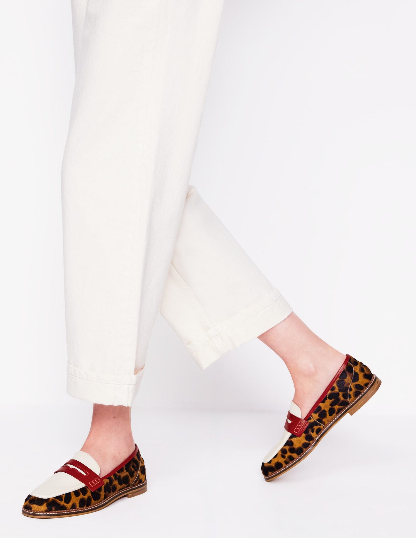 Nya Structured Penny Loafer-Leopard Colourblock