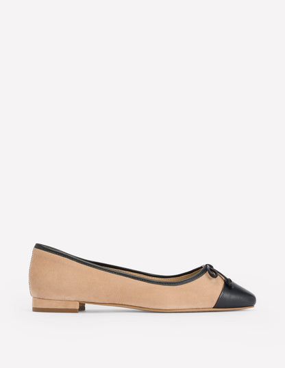 Toe Cap Ballet Flat-Macchiato Suede