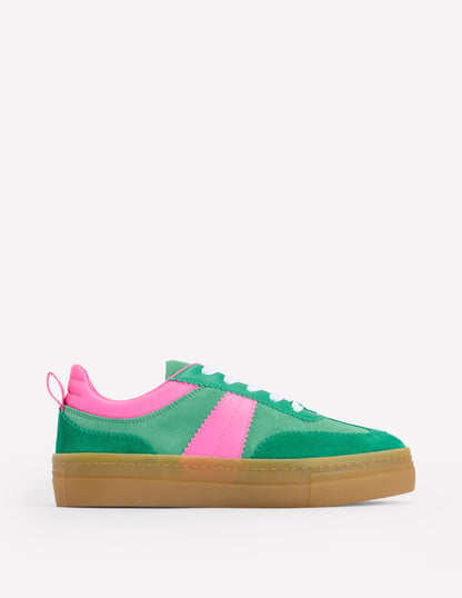 Erin Flatform Tennis Trainer-Rich Emerald/Festival Pink