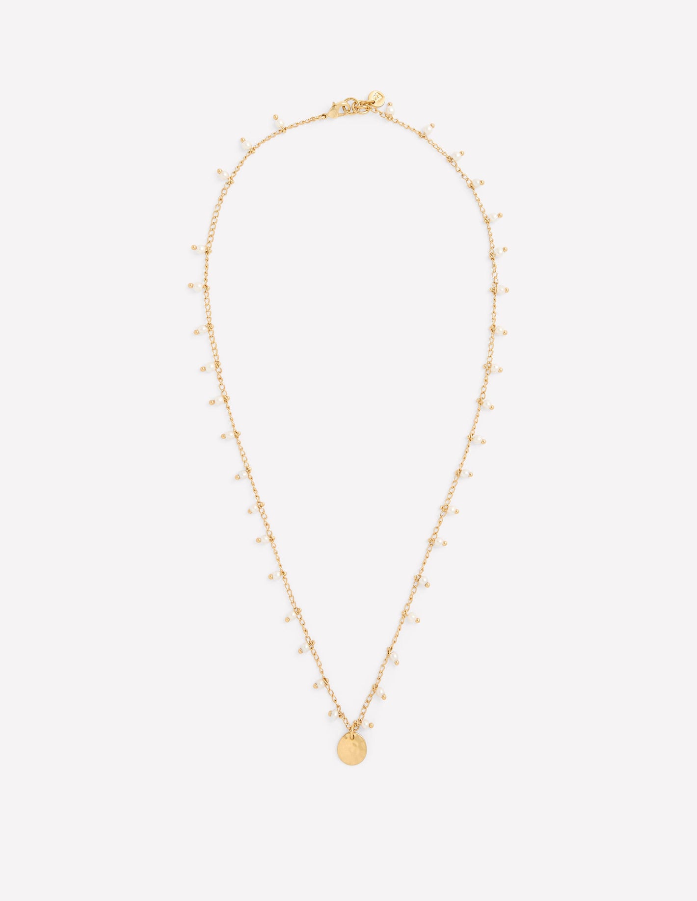 Layering Charm Necklace-Faux Pearl