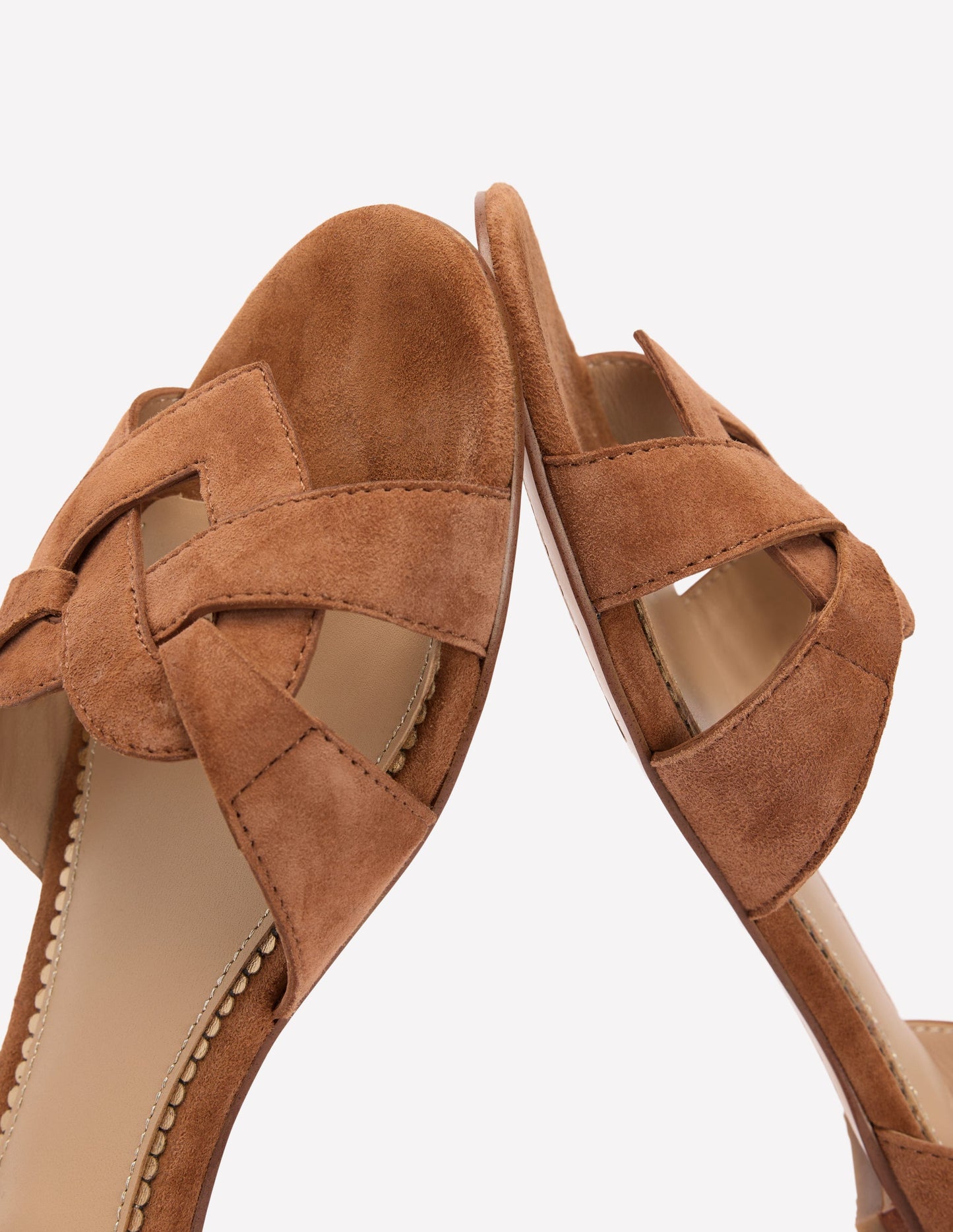 Heart Detail Flat Sandals-Tan