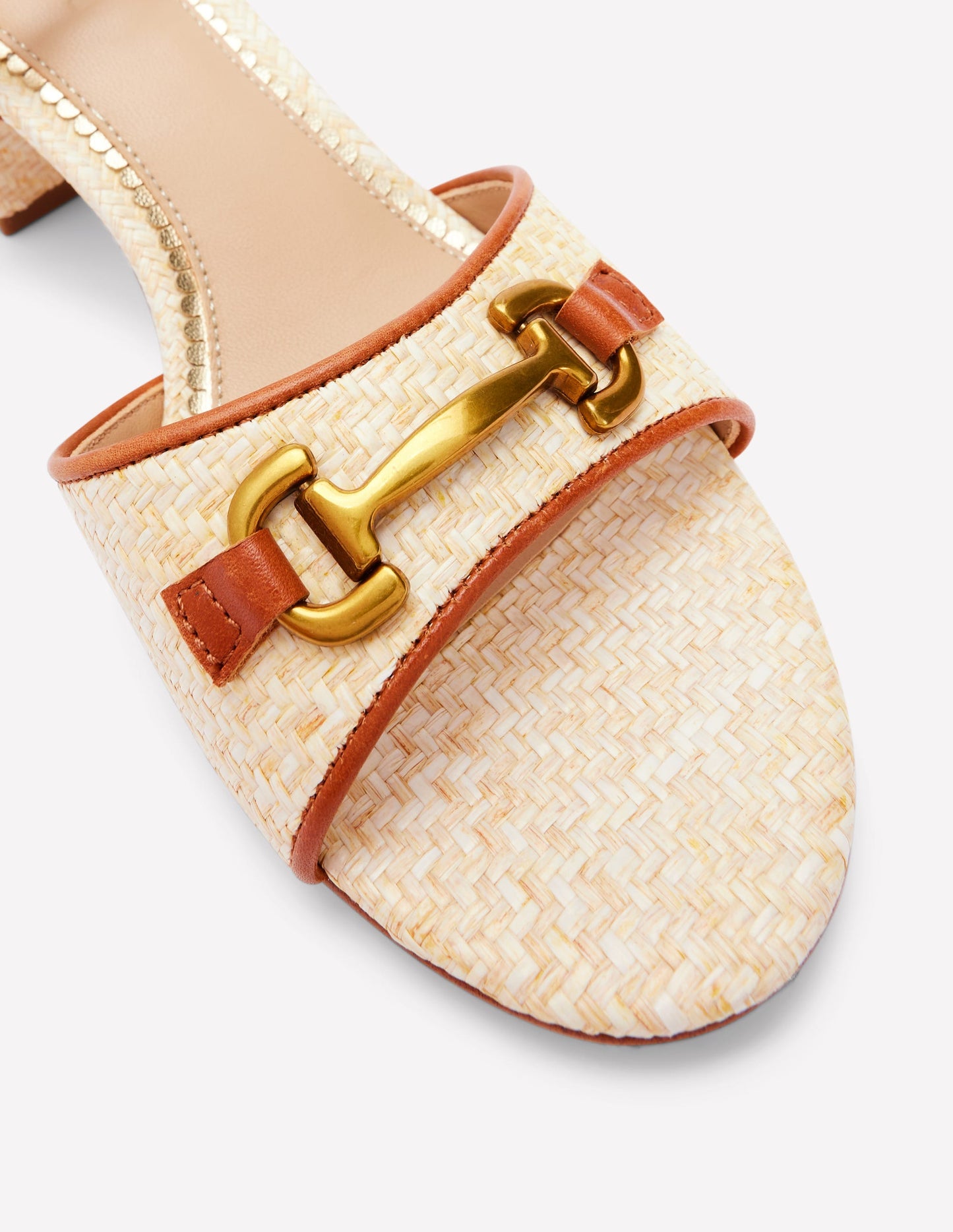 Iris Snaffle Block Heel Sandal-Natural