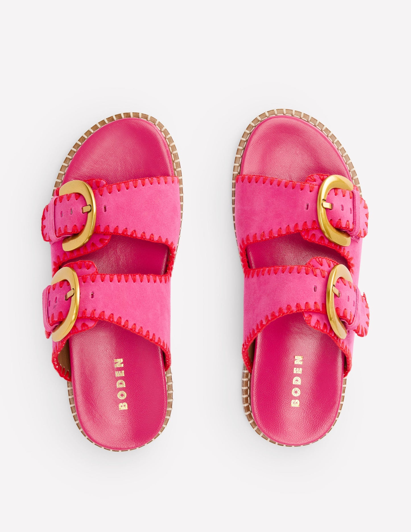 Alberta Footbed Sandal-Festival Pink/Post Box Red