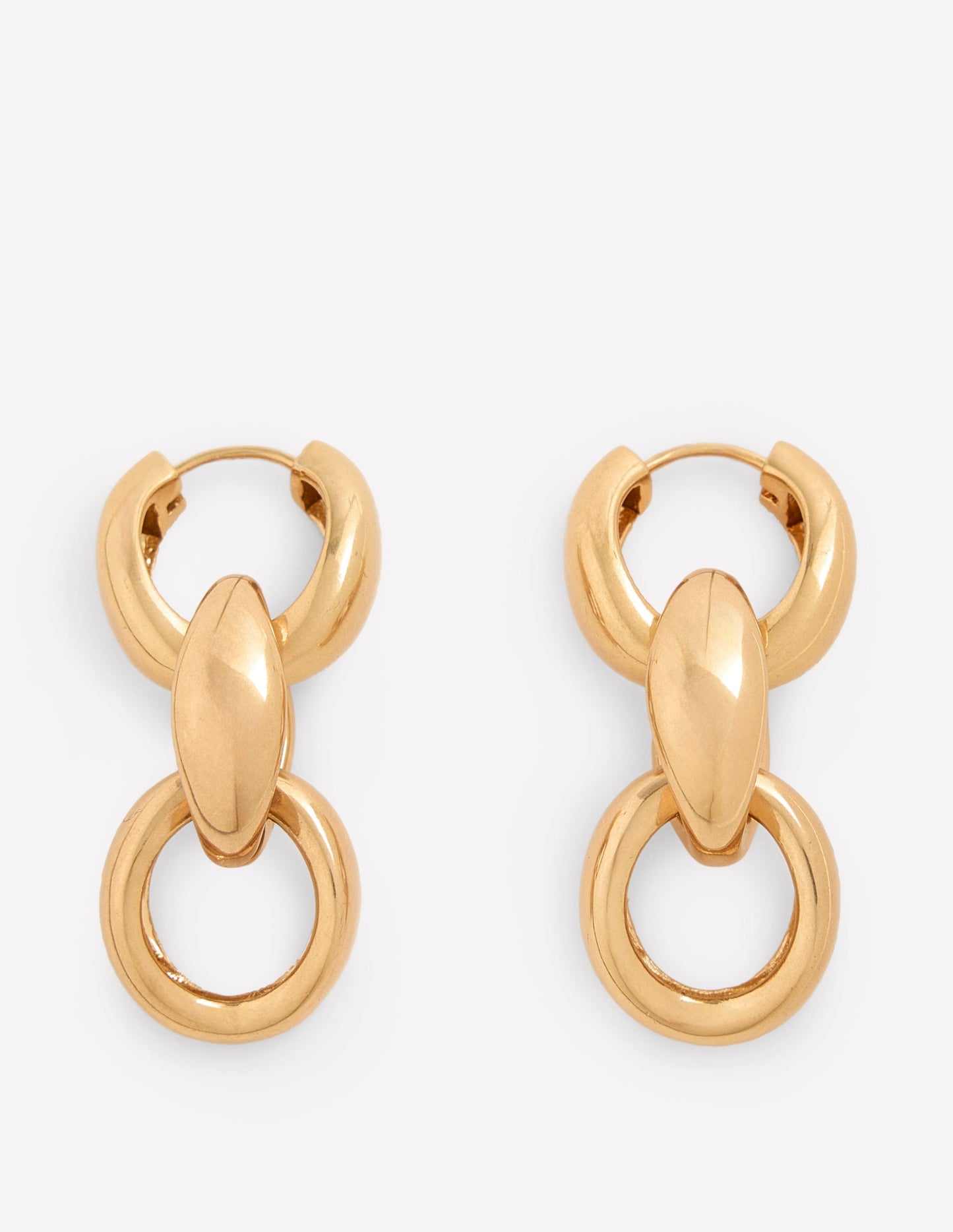 Chunky Chain-Link Earrings-Gold