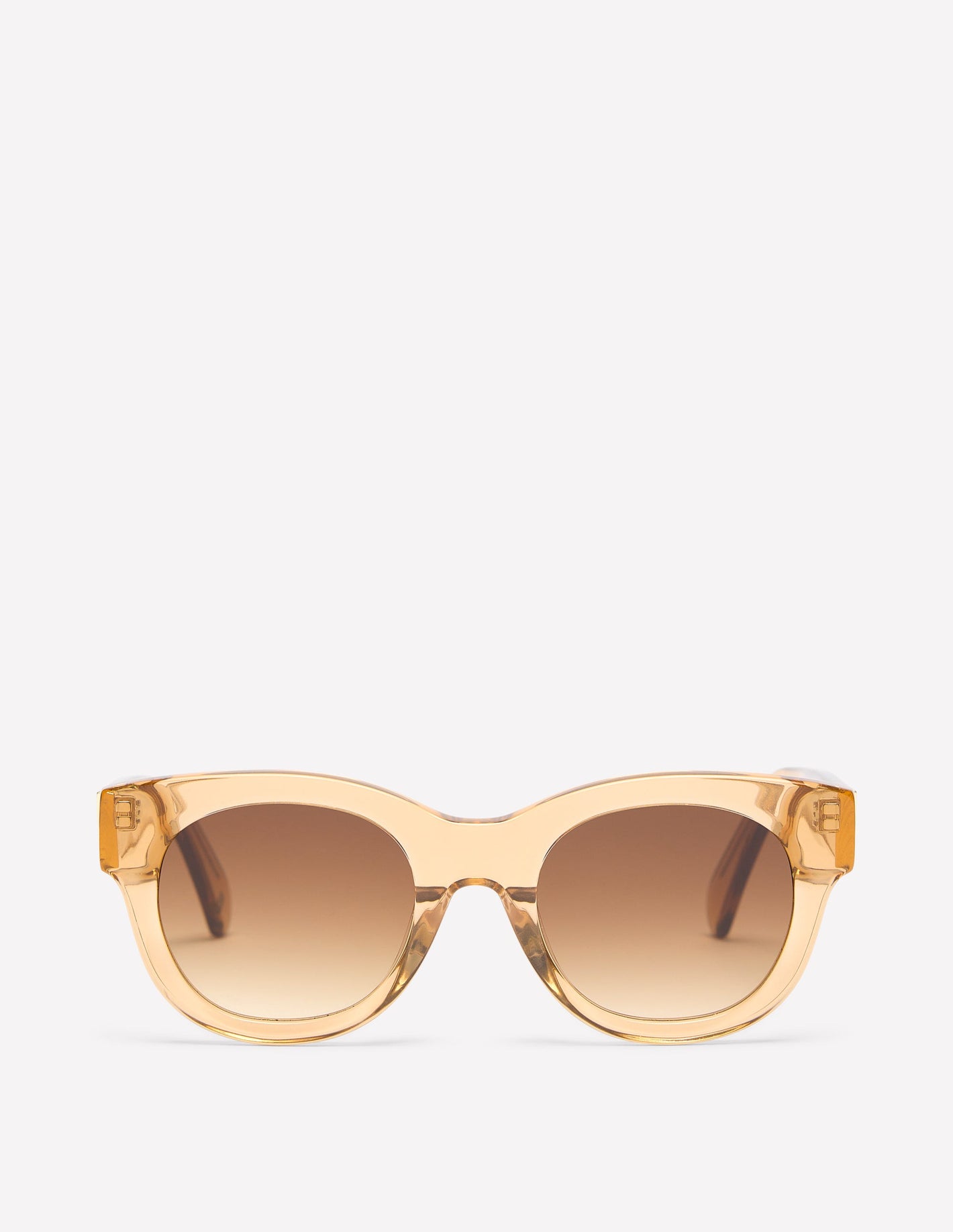 Round Acetate Sunglasses-Crystal Taupe